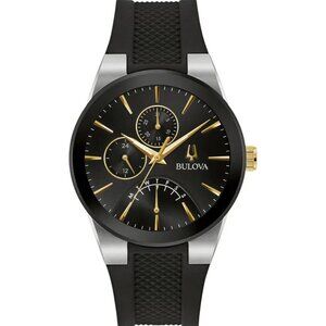 Bulova Futuro Men's Quartz Day/Calendar Black Dial Watch 41mm 98C138